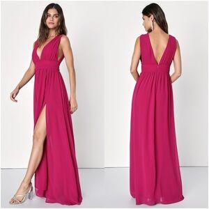 LULU’S Heavenly Hues Magenta Maxi Dress